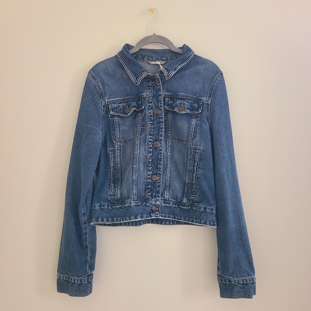 Free People Blue Denim Jacket - Size M